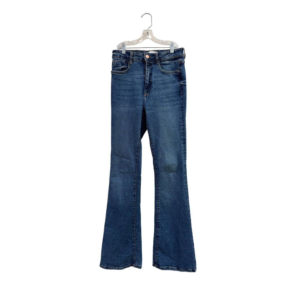 Zara Womens High Waisted Bootcut Jeans Blue Denim Size 6 Stretch 7223/025/407